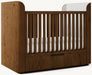 Premium Solid Teak Wood Convertible Baby Crib, Storage Drawer Nursery Bed