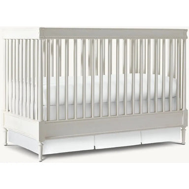 Handcrafted Mahogany Convertible Baby Crib, Vintage White, Durable Nursery Cot