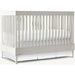 Handcrafted Mahogany Convertible Baby Crib, Vintage White, Durable Nursery Cot