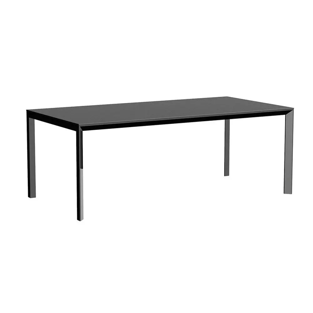 Modern Durable Rectangular Dining Table, HPL Laminated Top, Sturdy Metal Frame