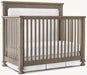 Premium Teak Wood 4-in-1 Convertible Baby Crib with Fabric Headboard