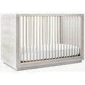 Luxury Modern Teak Wood Baby Crib: Transitional Nursery Cot for Infants