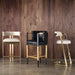 Luxurious Italian Modern Kitchen Counter Barstool with Gold Metal Base