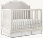 Elegant French Style Convertible Baby Crib Handcrafted Mahogany Wood Distressed White Nursery Furniture