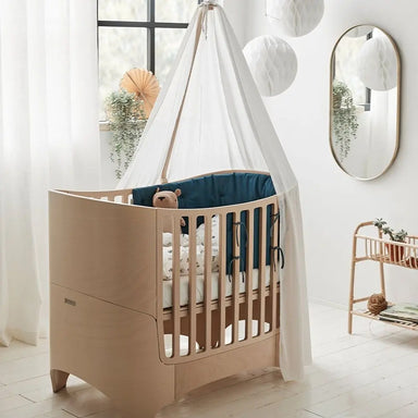 Convertible Teak Baby Crib with Canopy - Premium Hardwood Cot for Nursery