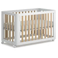 Modern Convertible Baby Crib Natural Wood Nursery Cot for Infants Toddlers