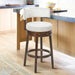 Luxury Modern Adjustable Swivel Upholstered Wood Counter Height Bar Stool