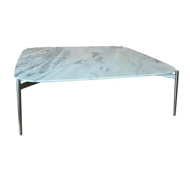 Modern Luxury White Marble Square Cocktail Coffee Table for Living Room