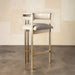 Luxurious Italian Modern Kitchen Counter Barstool with Gold Metal Base