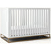Contemporary White Teak Wood Baby Crib with Gold Base for Infants