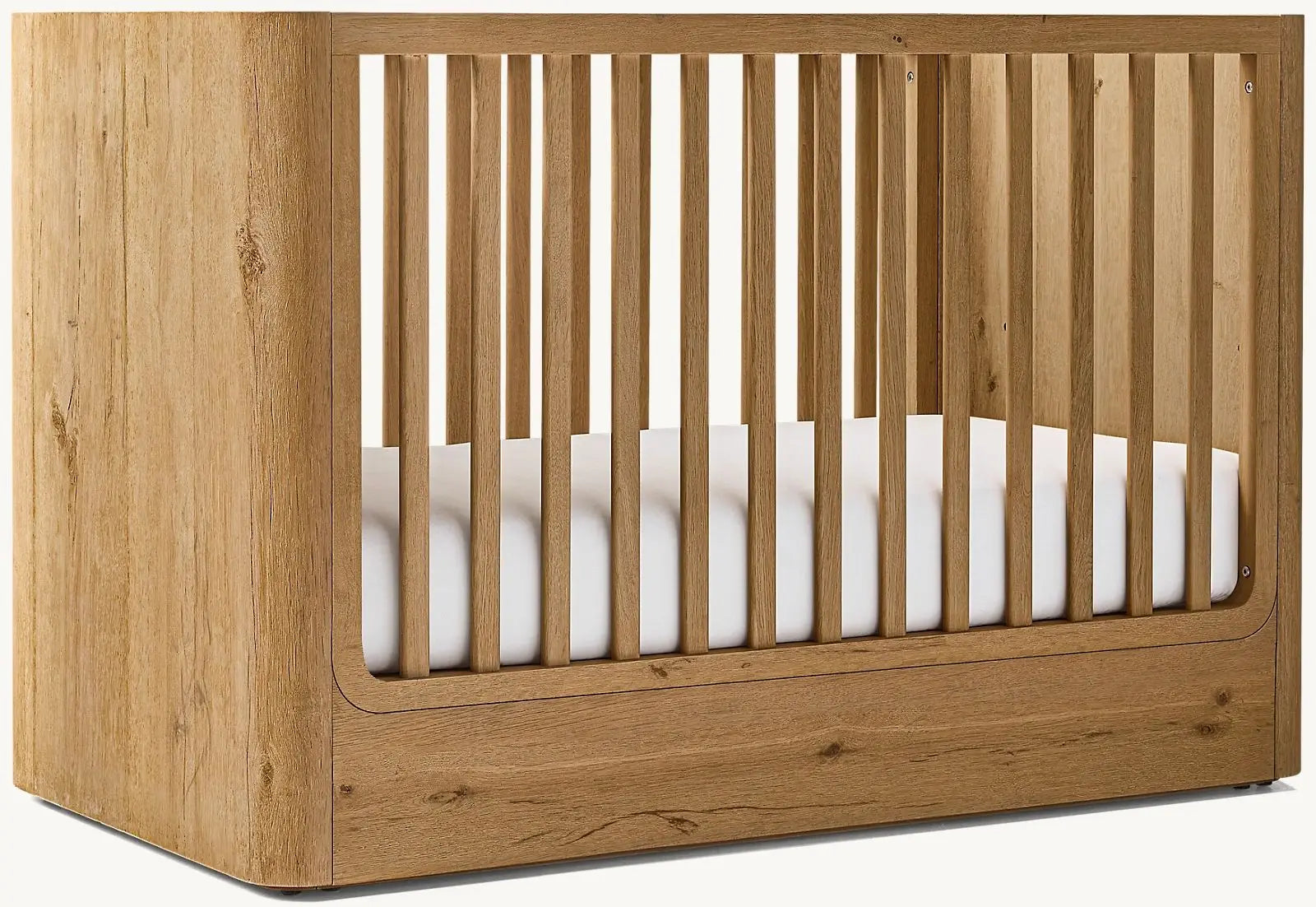 Durable Teak Convertible Baby Crib with Storage Drawer - Safe Design