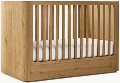 Durable Teak Convertible Baby Crib with Storage Drawer - Safe Design