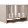 Premium Indonesian Teak Convertible Baby Crib Modern Weathered Grey Nursery Cot with Storage