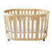 Premium Teak Wood Convertible Baby Crib Oval Nursery Cot Adjustable Safe