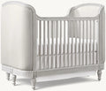 Elegant French Style Distressed Grey Mahogany Convertible Baby Crib Nursery Furniture