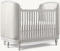 Elegant French Style Distressed Grey Mahogany Convertible Baby Crib Nursery Furniture