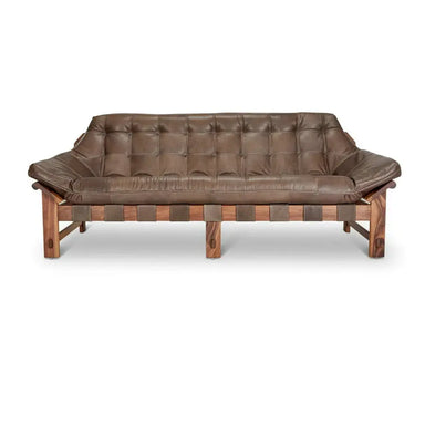 Modern Luxury Italian Full Grain Leather Loveseat Sofa for Living Room