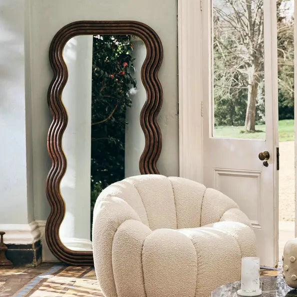 Elegant Modern Full-Length Rectangle Wood Framed Dressing Mirror