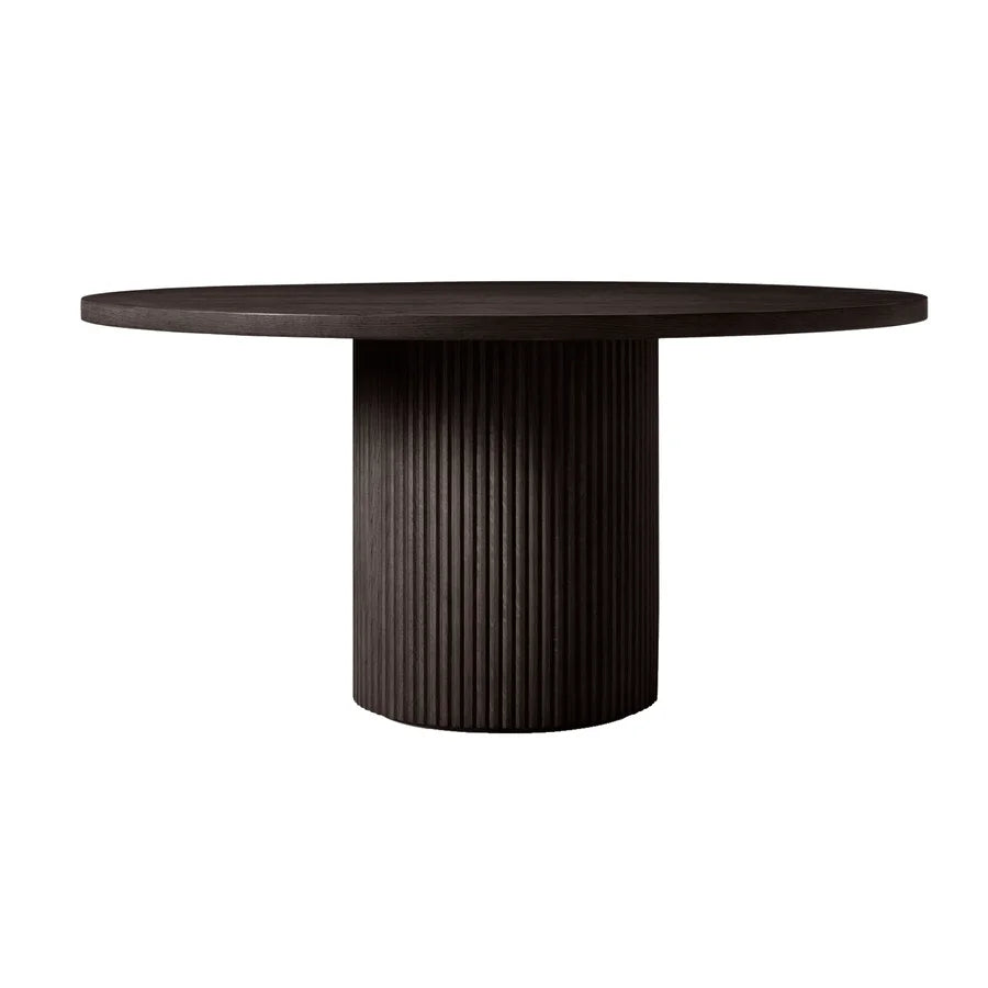 Elegant Round Wood Dining Table with Plinth Base for Modern Homes Dining Table