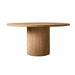 Elegant Round Wood Dining Table with Plinth Base for Modern Homes Dining Table