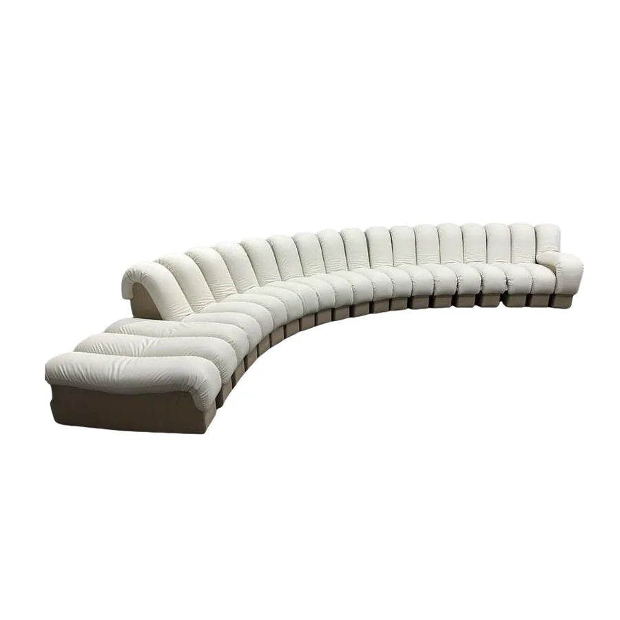 Luxurious Modular Curved Sofa: Faux Leather, Sectional, Snake Bone Design