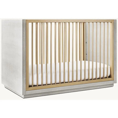 Luxury Convertible Baby Crib: Premium Mahogany Wood, Gold Frame Nursery Furniture