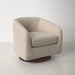 Cozy Swivel Barrel Accent Chair: Upholstered Wooden Living Room Single Sofa
