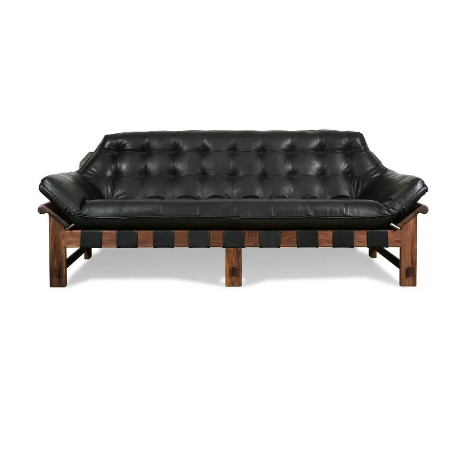 Modern Luxury Italian Full Grain Leather Loveseat Sofa for Living Room