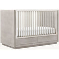 Luxury Transitional Baby Crib, Integrated Drawers, Premium Mahogany Wood Nursery Furniture
