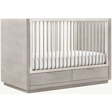 Luxury Transitional Baby Crib, Integrated Drawers, Premium Mahogany Wood Nursery Furniture
