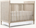 Artisanal Teak Wood Baby Crib: Hand-Woven Cane, Durable Nursery Cot