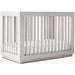 Artisan Crafted Distressed White Mahogany Baby Crib, Convertible Nursery Cot