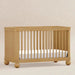 Modern Teak Wood Convertible Baby Crib, Adjustable Mattress, Safe Nursery Cot