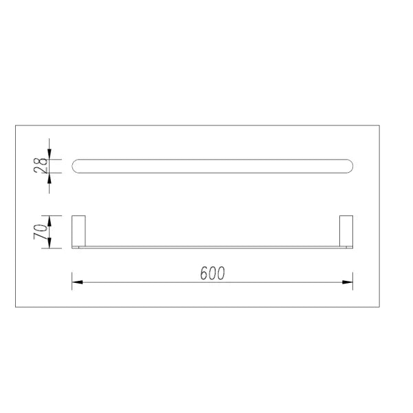 Esperia Matte Black & Chrome 800mm Single Towel Rail