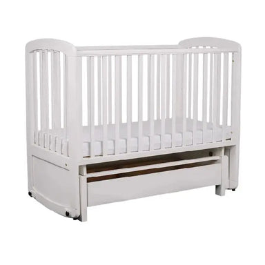 Premium Solid Mahogany Wood Convertible Baby Crib with Storage Drawer