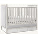 Premium Convertible Baby Crib Upholstered Panels Whitewashed Mahogany Modern Nursery