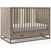 Modern Teak Wood Baby Crib with Storage Drawers & Metal Base