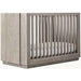 Elegant Teak Wood Convertible Baby Crib, Distressed Grey, Toddler Bed
