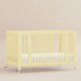 Safe, Stylish Foldable Teak Baby Crib with Wheels for Nursery