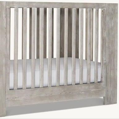 Luxury Convertible Teak Baby Crib, Rustic Gray Washed Wood Infant Cot Bed