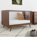 Premium Mid-Century Modern Mahogany Baby Crib with Clear Acrylic Sides Convertible Cot Bed