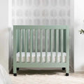 Eco-Friendly Convertible Baby Toddler Crib Bed, Solid Mahogany Wood, Mint Green