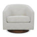 Cozy Swivel Barrel Accent Chair: Upholstered Wooden Living Room Single Sofa