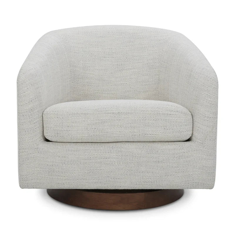 Cozy Swivel Barrel Accent Chair: Upholstered Wooden Living Room Single Sofa