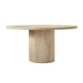 Elegant Round Wood Dining Table with Plinth Base for Modern Homes Dining Table