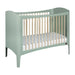 Premium Teak Wood Baby Crib, Sage Green Nursery Cot, Modern Toddler Bed