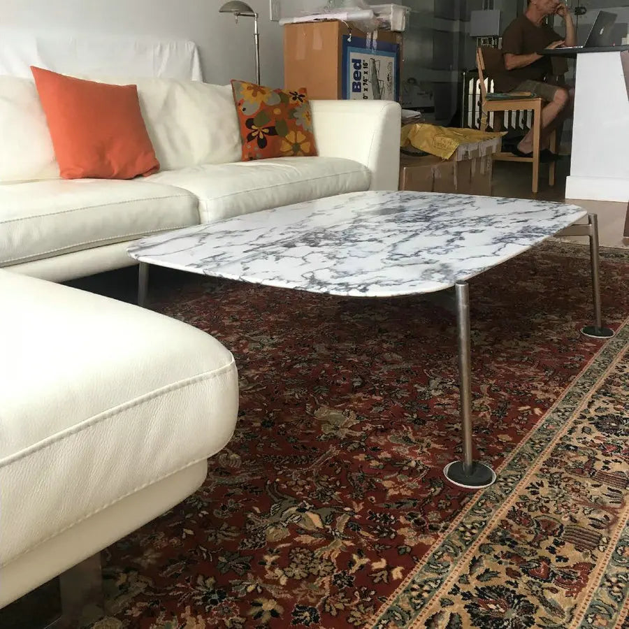 Modern Luxury White Marble Square Cocktail Coffee Table for Living Room