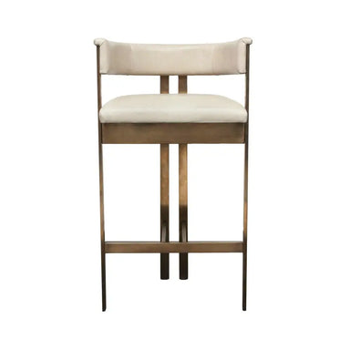 Luxurious Italian Modern Kitchen Counter Barstool with Gold Metal Base