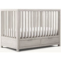 Premium Teak Wood Convertible Baby Crib with Integrated Storage Drawers