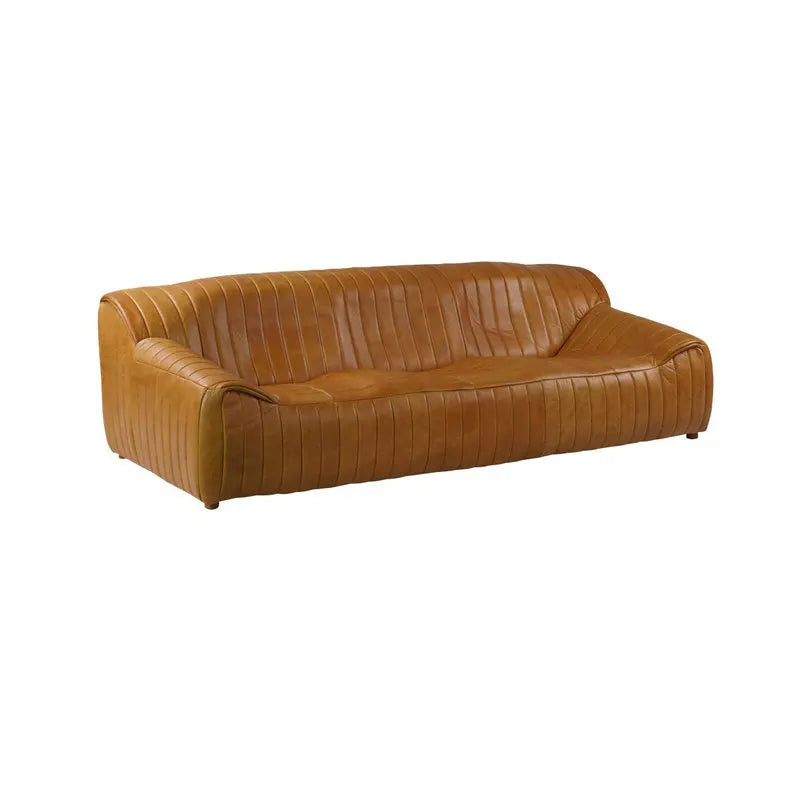 Italian Modern Luxury Modular Sectional Living Room Sofa, Tanned Leather